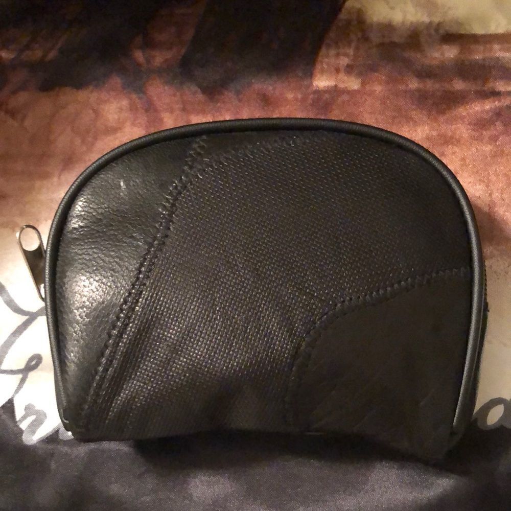 Patch Black Leather Small Zip Wallet - Picture 6 of 10